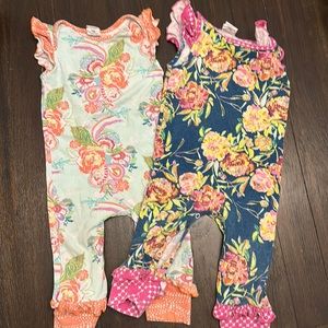 2pc bundle  Ricrac & ruffles rompers